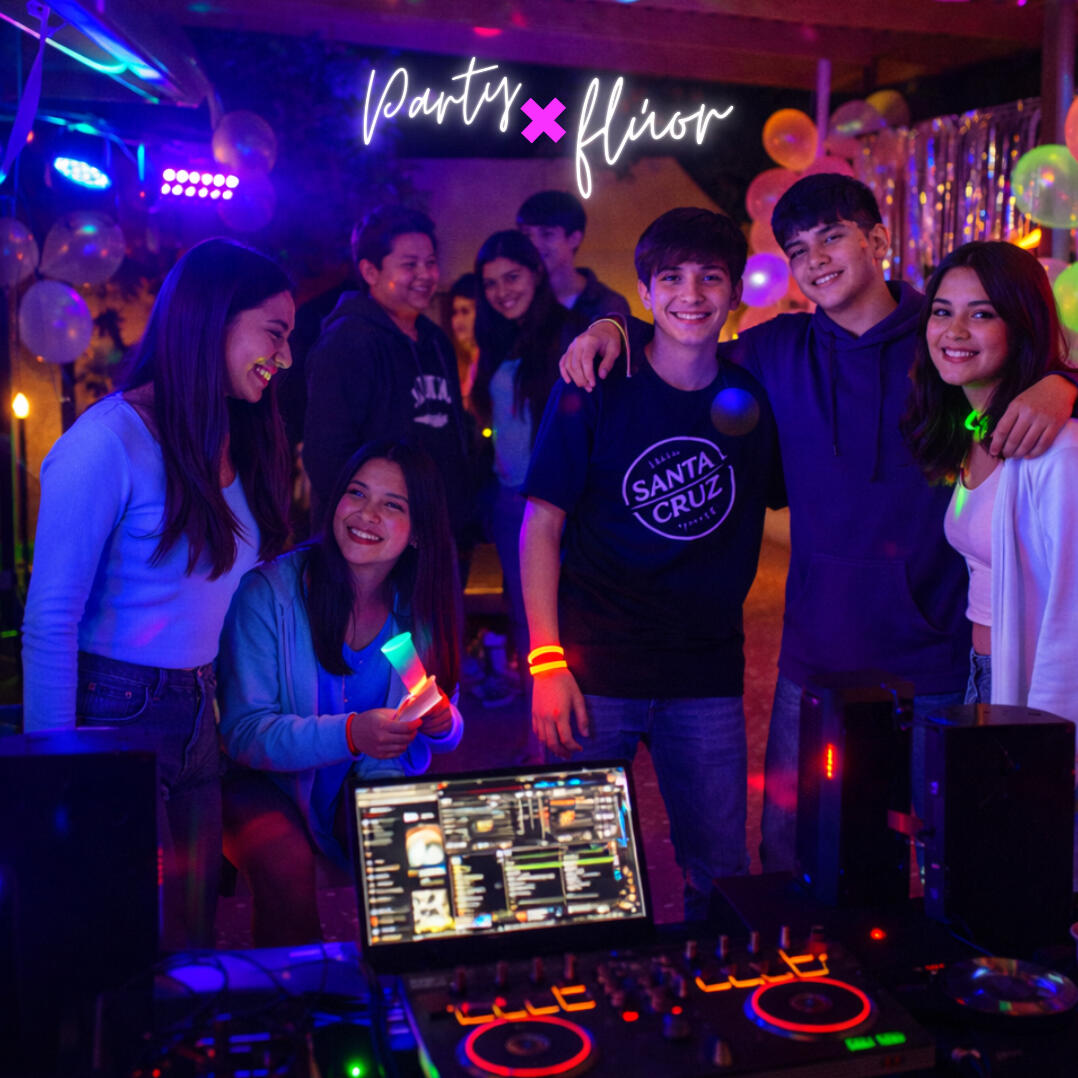 Ambiente fluorescente Juegos, música y animación para que todos participen.